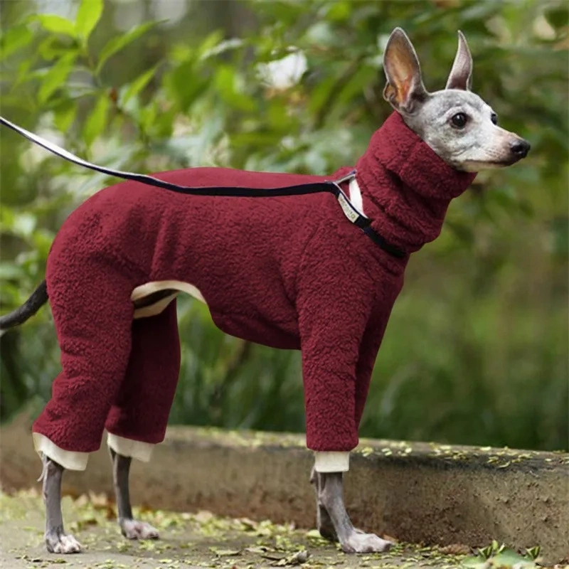 Suits Large Soft Puppy Clothes Loose Four Legged Thick Dogs High Greyhound Neck Warm Italian Winter Onesies For Dogs Clothes
