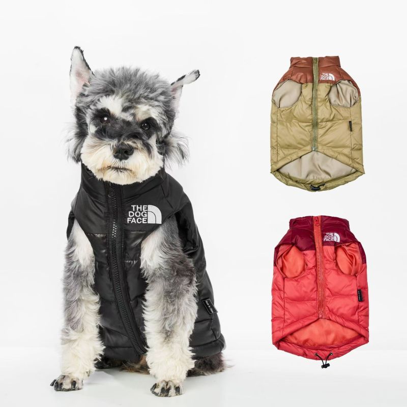 Dog Clothes Autumn Winter Dog Jacket Teddy Schnauzer Bomei Corgi Pet Black Warm Down Vest Dog Clothes for Small Big Dogs