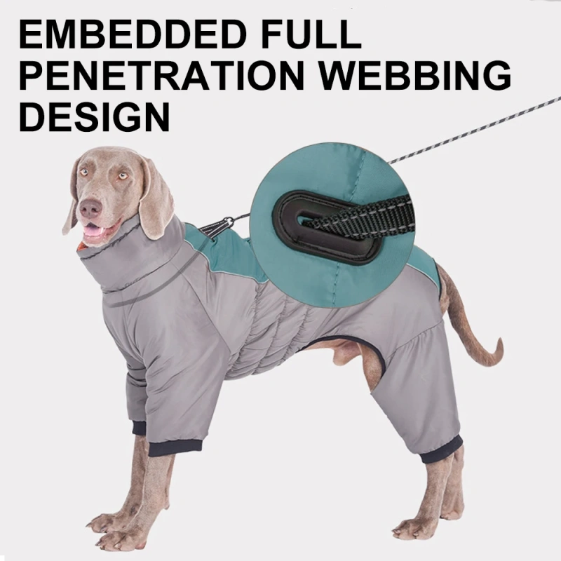 Reflective Big Dog Jacket Winter Warm Dog Clothes for Medium Large Dogs Waterproof Pet Coat Labrador Greyhound Vest Overalls