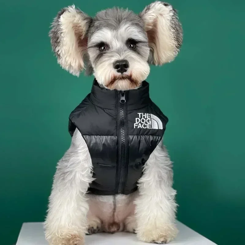 Dog Clothes Autumn Winter Dog Jacket Teddy Schnauzer Bomei Corgi Pet Black Warm Down Vest Dog Clothes for Small Big Dogs