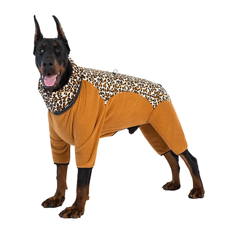 Camouflage Winter Big Dog Clothes Thicken Fleece Windproof Pet Jumpsuit Warm Coat Adjustable Pet Overalls for Medium Large Dogs