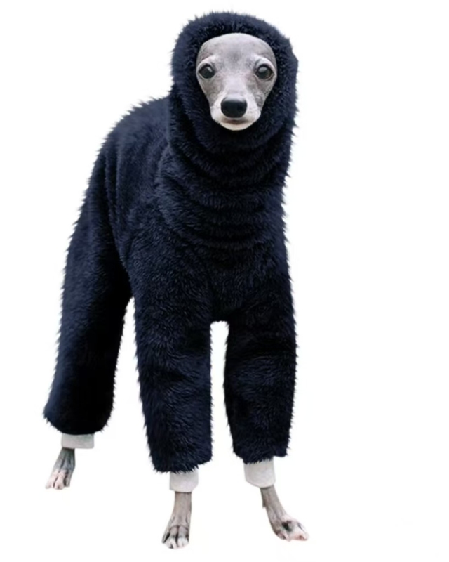 High Collar Pet Dog Clothes Stretching Four Legs Workwear Pants Big Dog Winter Sleepwear Jumpsuit Warm Whitbit Italian Greyhound