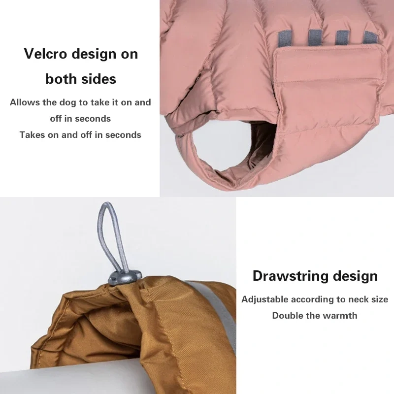 Winter Warm Dog Clothes Thick Reflective Snowsuit Pet Dog Down Jacket for Large Breed Dogs Parkas Clothing for Whippet Greyhound