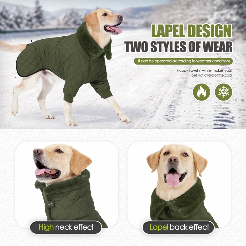 Waterproof Fur Collar Dog Jacket Winter Warm Fleece Dog Clothes for Small Media Large Dogs Puppy Golden Retriever Vest Pug Coat