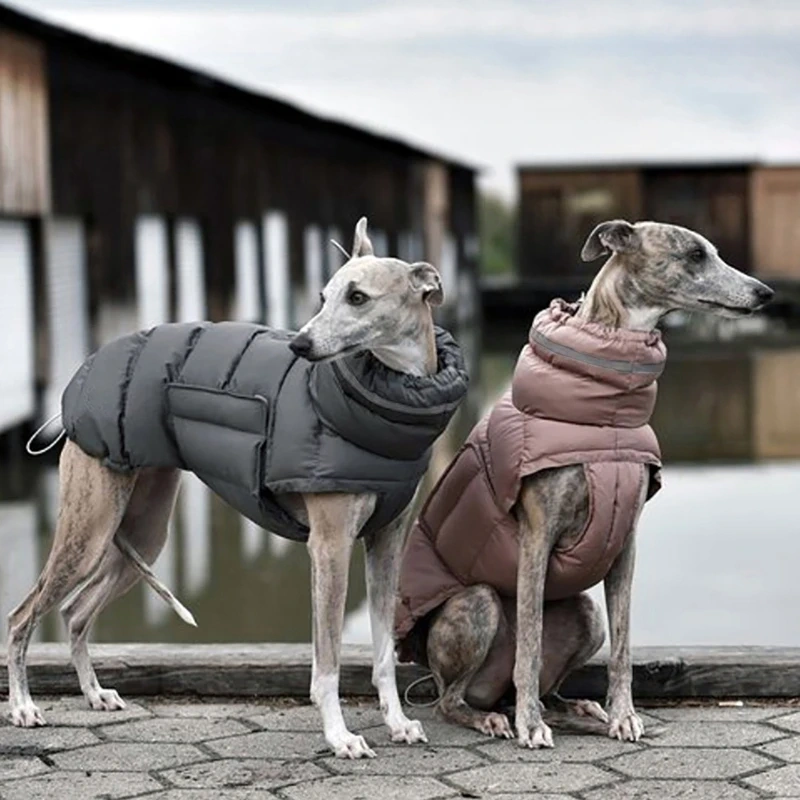 Winter Warm Dog Clothes Thick Reflective Snowsuit Pet Dog Down Jacket for Large Breed Dogs Parkas Clothing for Whippet Greyhound