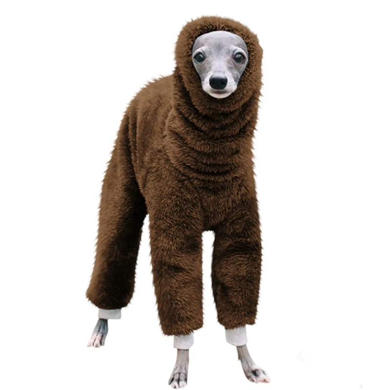 High Collar Pet Dog Clothes Stretching Four Legs Workwear Pants Big Dog Winter Sleepwear Jumpsuit Warm Whitbit Italian Greyhound