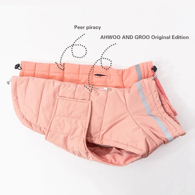 Winter Warm Dog Clothes Thick Reflective Snowsuit Pet Dog Down Jacket for Large Breed Dogs Parkas Clothing for Whippet Greyhound