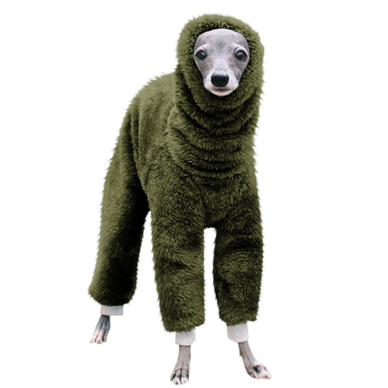 High Collar Pet Dog Clothes Stretching Four Legs Workwear Pants Big Dog Winter Sleepwear Jumpsuit Warm Whitbit Italian Greyhound