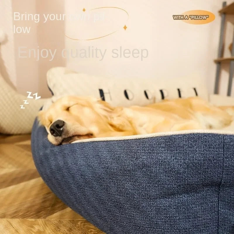 Kennel Four Seasons Universal Removable and Washable Medium Large Dog Mat Winter Golden Retriever Corgi Mattress Pet Supplies