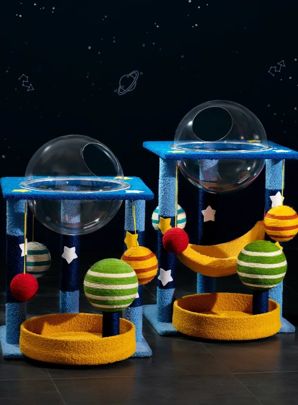 Luxury space capsule Star Cat tree climbing frame cat nest one sisal wear resistant scratch cat jumping platform