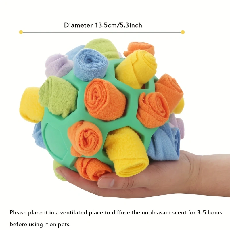 1Pcs Interactive Dog Toy - Sniffing Ball for Hiding Treats - Rubber Puzzle Ball for Mental Stimulation Pet Supplies