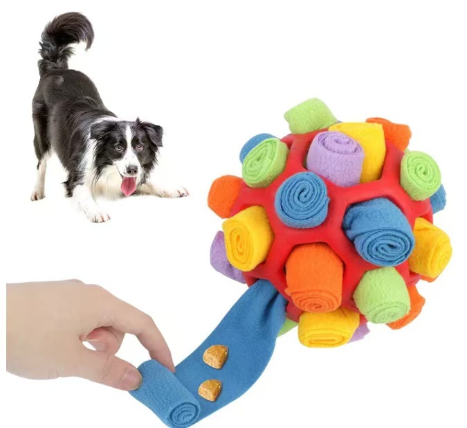 1Pcs Interactive Dog Toy - Sniffing Ball for Hiding Treats - Rubber Puzzle Ball for Mental Stimulation Pet Supplies