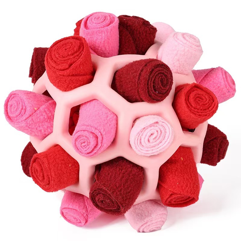 1Pcs Interactive Dog Toy - Sniffing Ball for Hiding Treats - Rubber Puzzle Ball for Mental Stimulation Pet Supplies