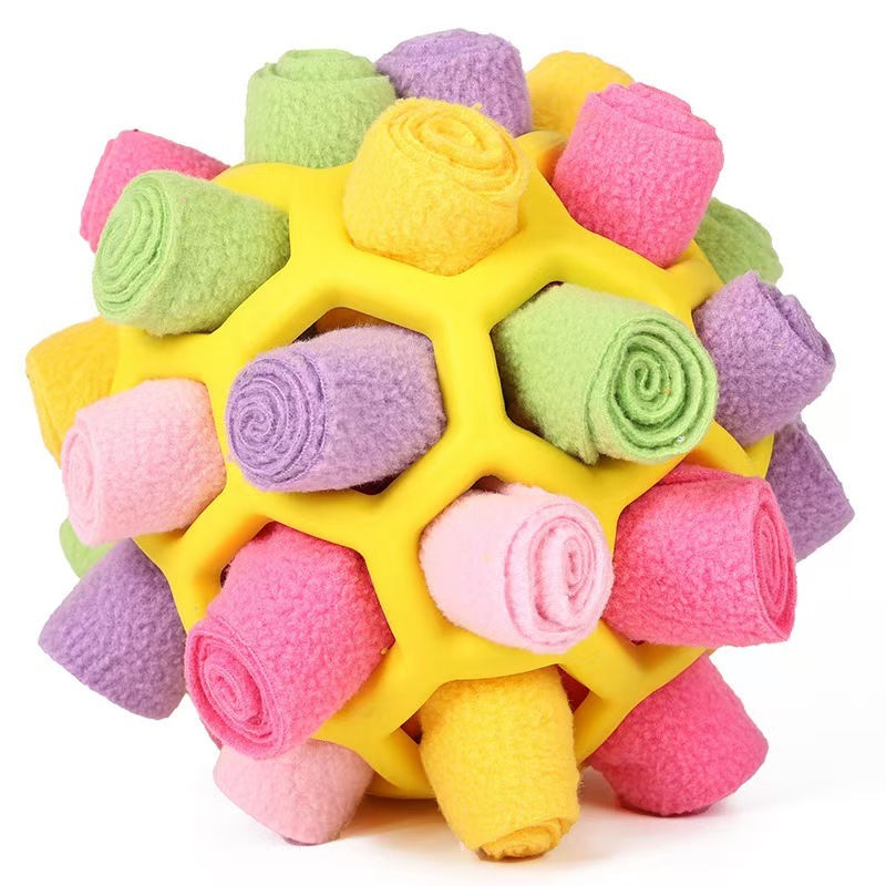 1Pcs Interactive Dog Toy - Sniffing Ball for Hiding Treats - Rubber Puzzle Ball for Mental Stimulation Pet Supplies