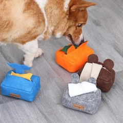 Interactive Sniffing Puppy Toy Tissue Box Nose Work Training Toy for Cats Dogs Snuffle Toys Treat Dog Feeder Pet Playing Toy
