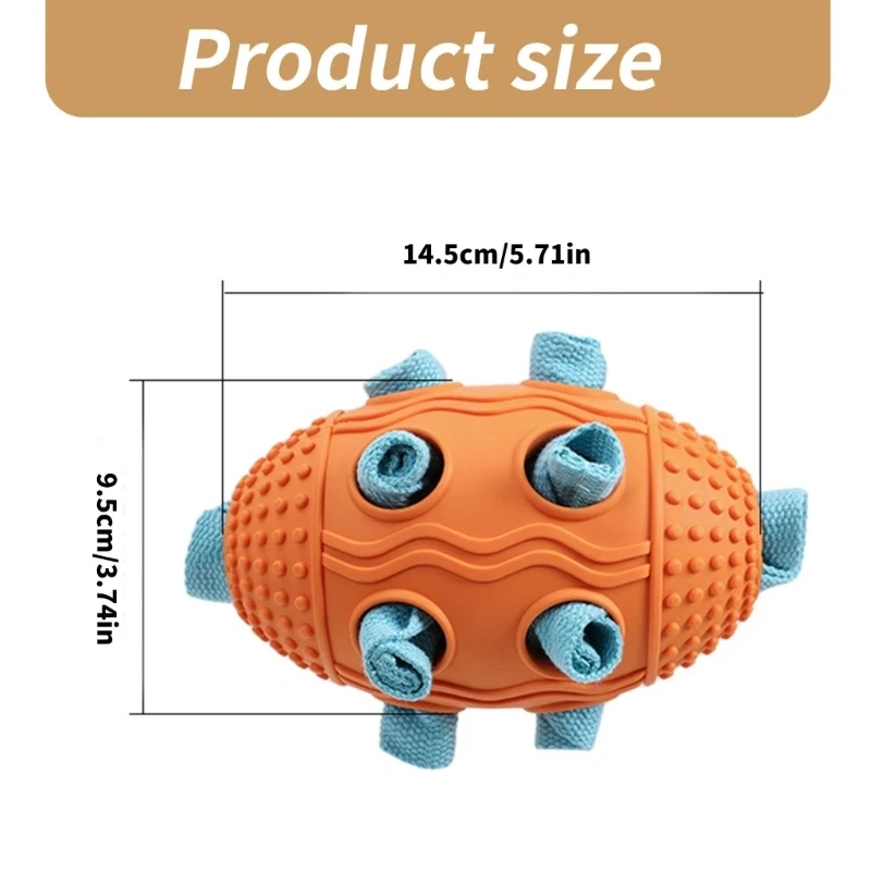 Dog Snuffle Treat Dispensing Football for Dogs Interactive Puzzle Pet Chew Toy Reducing Boredom Foraging Skill