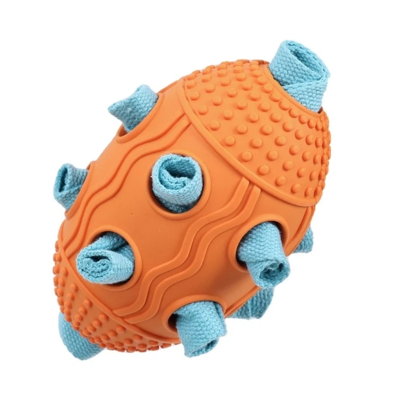 Dog Snuffle Treat Dispensing Football for Dogs Interactive Puzzle Pet Chew Toy Reducing Boredom Foraging Skill