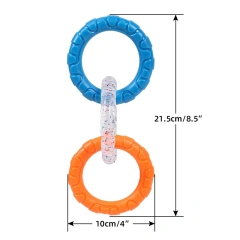 Dog Chewing Toy Loop Rings for Aggressive Chewer TPR Teething Loop Puppy Toy Dog Chew Pacifier Pulling Toy Pet Supplies
