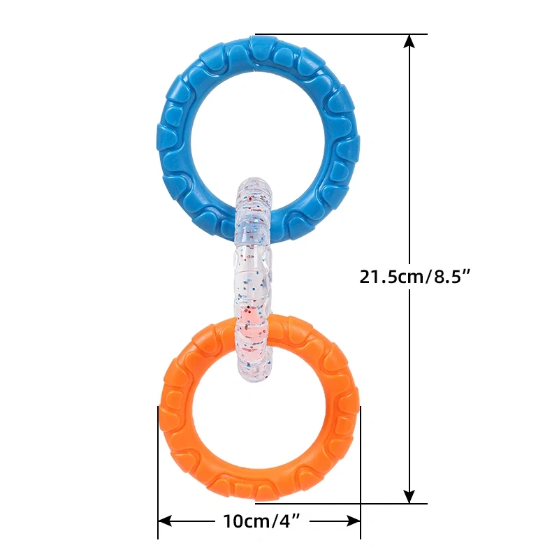 Dog Chewing Toy Loop Rings for Aggressive Chewer TPR Teething Loop Puppy Toy Dog Chew Pacifier Pulling Toy Pet Supplies