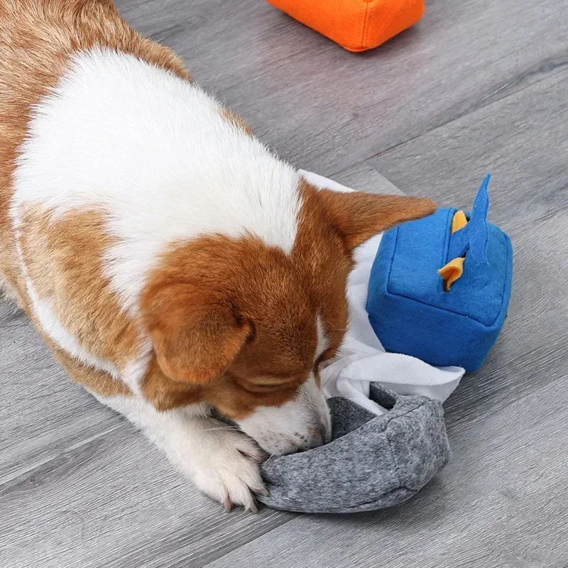 Interactive Sniffing Puppy Toy Tissue Box Nose Work Training Toy for Cats Dogs Snuffle Toys Treat Dog Feeder Pet Playing Toy