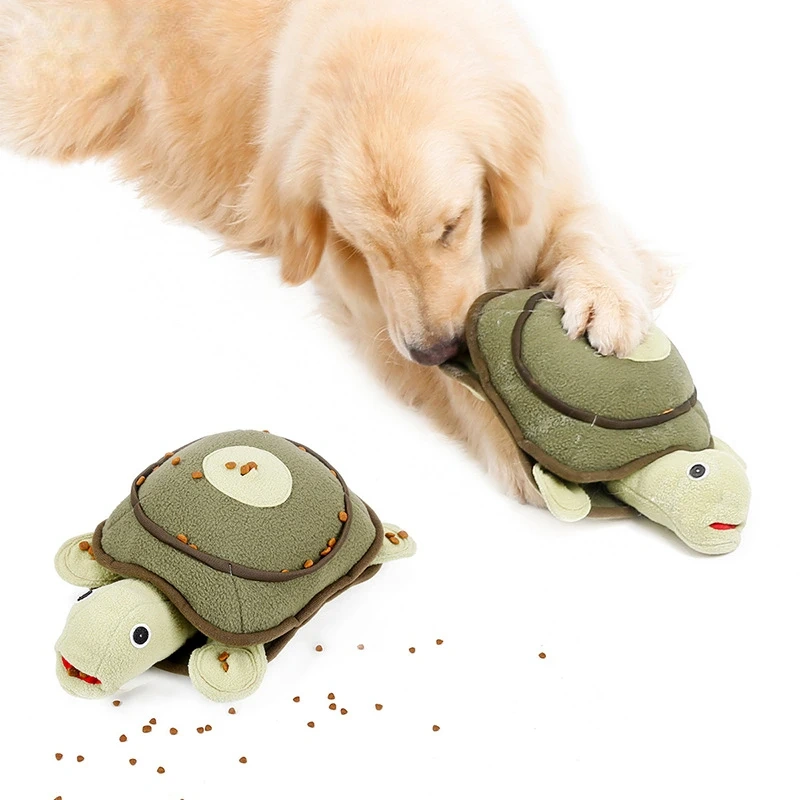 Dog Voice Plush Fleece Toy Shrinking Head Turtle Training Play Smelling Pet Supplies Puzzle Hidden Food Dog Toy