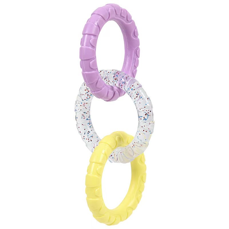 Dog Chewing Toy Loop Rings for Aggressive Chewer TPR Teething Loop Puppy Toy Dog Chew Pacifier Pulling Toy Pet Supplies