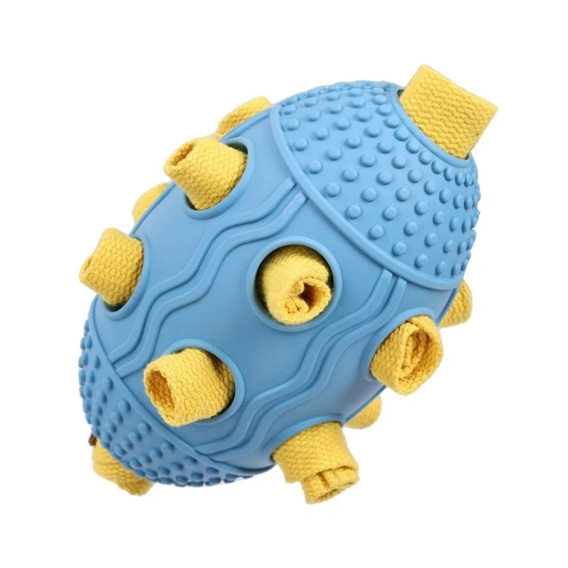Dog Snuffle Treat Dispensing Football for Dogs Interactive Puzzle Pet Chew Toy Reducing Boredom Foraging Skill