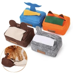 Interactive Sniffing Puppy Toy Tissue Box Nose Work Training Toy for Cats Dogs Snuffle Toys Treat Dog Feeder Pet Playing Toy