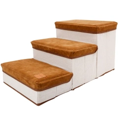 Dog stairs high Quality Fiber Pet Stairs Foldable Dog Ramp steps 3 Layers Dog Stairs With Storage Box