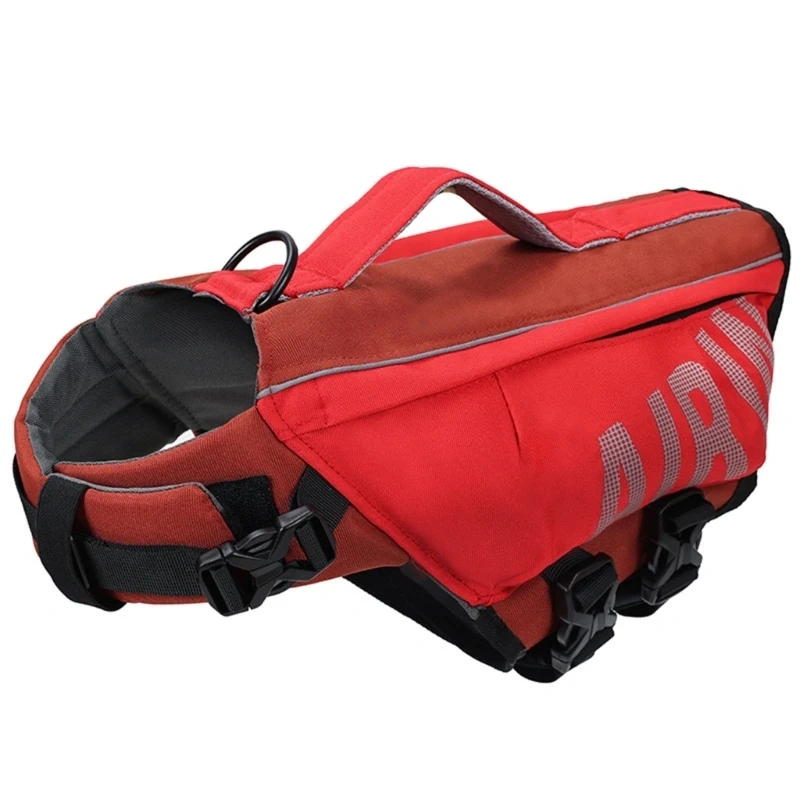 Adjustable Dog Life Preserver with High Buoyancy Life Preserver 3 Sizes Flotation Device Swimsuit Rescuing Handle