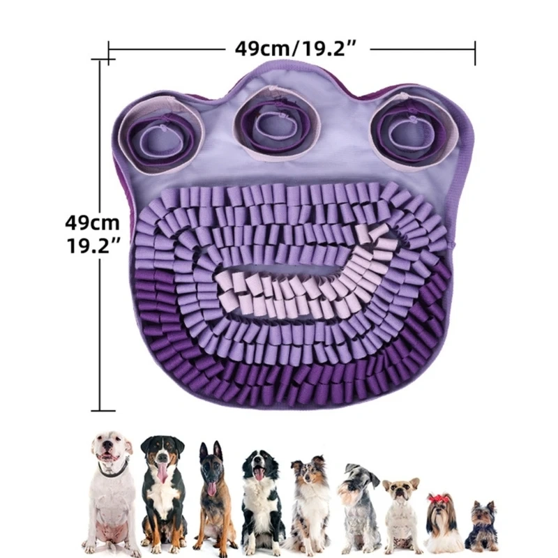 Dog Snuffle Treat Dispensing Blanket for Dogs Interactive Puzzle Pet Chew Toy Reducing Boredom Foraging Skill