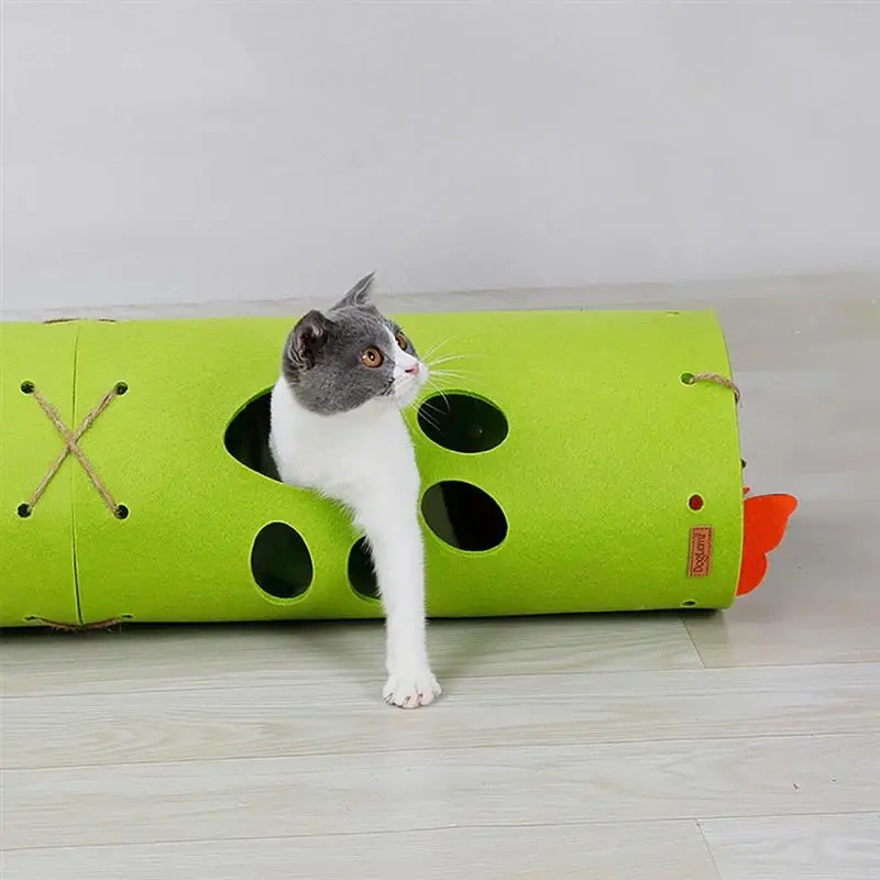 DIY Cat Tunnel Toys Outdoor Cats Training Toy Stitching For Cats Katten Interactive Foldabe Tunnel Tubes Pet Toy