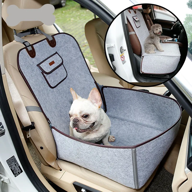 Car Pet Cushion Seat For Dogs Large Felt Cloth Carrier Seat Covers Transporter Fence Protective Boot Drive Travel Mat Products