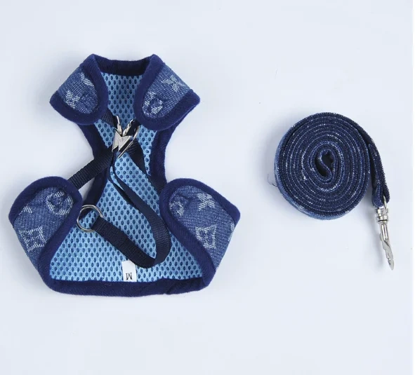 Designer Pet Cat Dog Harness Lead Set Leash Reversible Luxury Dog Vest Harness For Small Dogs Chihuahua Pug Chest Strap Puppy