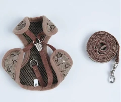 Designer Pet Cat Dog Harness Lead Set Leash Reversible Luxury Dog Vest Harness For Small Dogs Chihuahua Pug Chest Strap Puppy