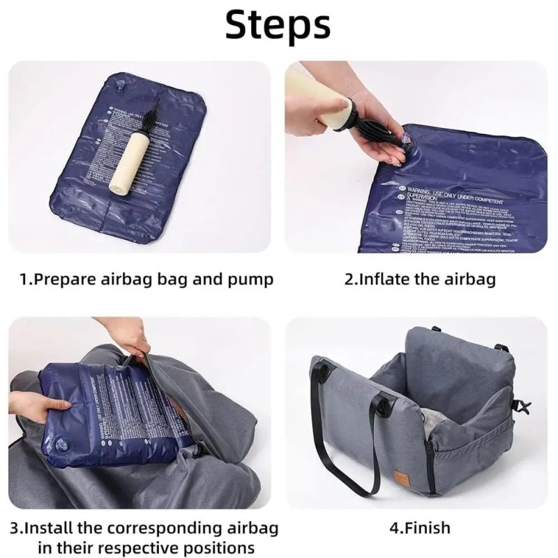 Dog Car Seat Air Bag Dog Booster Seat for Small Pets Dog Booster Seat for Small Pets with Adjustable Straps Interactive Pet Seat