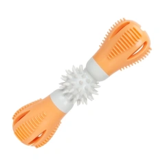 Dispensing Dog Toy Brushing Teeth Dumbbell Teething Bites Phonation Toy for Smarted Feeding
