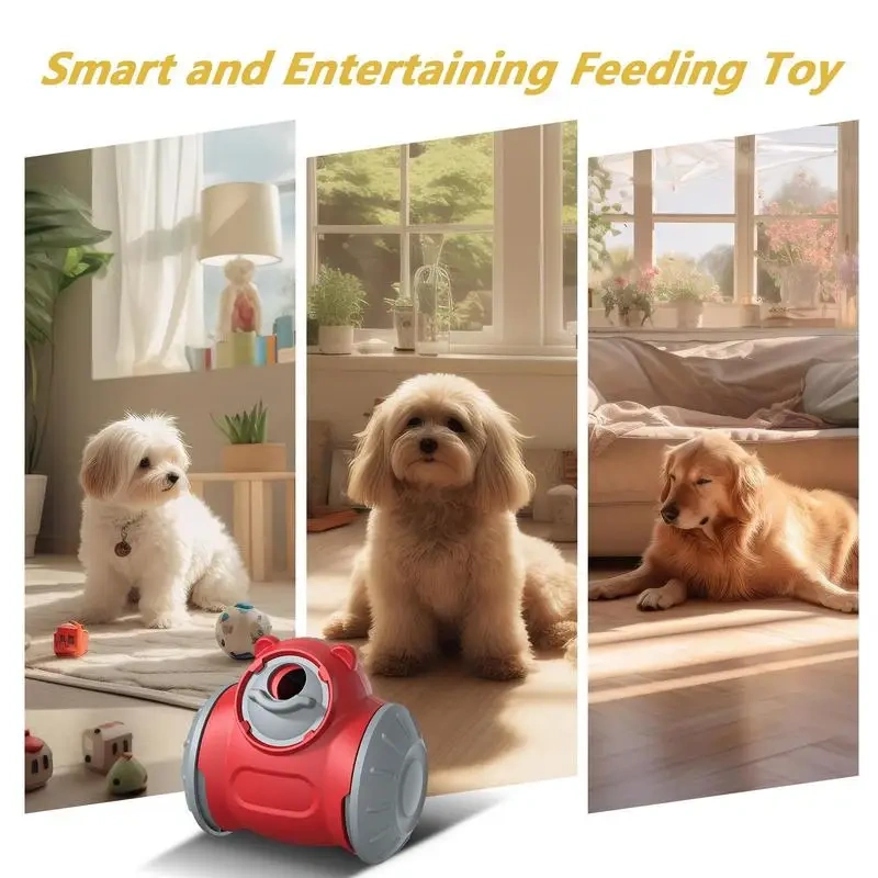 Rolling Dog Feeder Toy Rolling Interactive Food Dispenser Toy Anti-Bite Treat Toys Pet Slow Feeder Puzzle For Biting Training