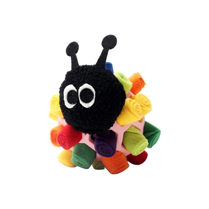Caterpillar shape Pet Sniffing Fried Ball Toy Dog Blind Box Hidden Food Bubble Rubber Ball Sniffing Puzzle Anti-demolition Toy