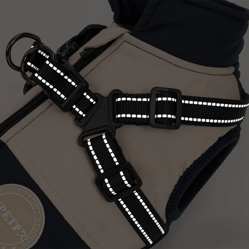Custom Luxury Dog Jackets Coats Manufacturer Hoodie Pet Clothes Waterproof Dog Coat With Harness Dog Clothes