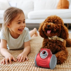 Rolling Dog Feeder Toy Rolling Interactive Food Dispenser Toy Anti-Bite Treat Toys Pet Slow Feeder Puzzle For Biting Training