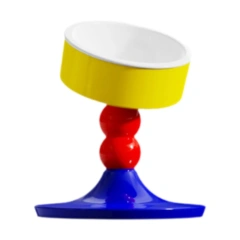 Raised Cat Food Bowl Tilted Cartoon Cat Dish Adjustable Height and Angle Pet Food Bowl for Kitty Small Dogs Kitten Hedgehog Cats