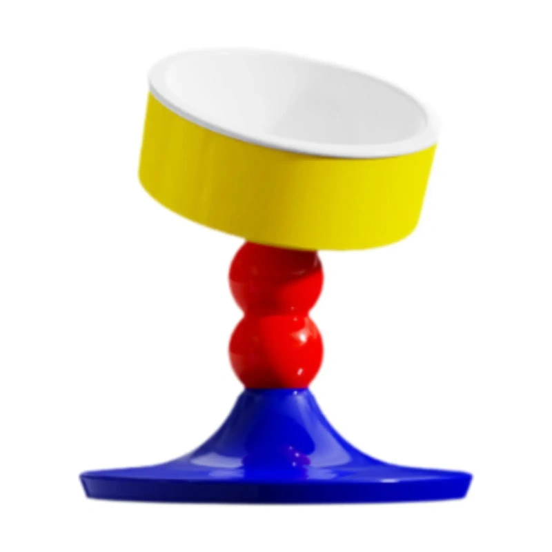 Raised Cat Food Bowl Tilted Cartoon Cat Dish Adjustable Height and Angle Pet Food Bowl for Kitty Small Dogs Kitten Hedgehog Cats