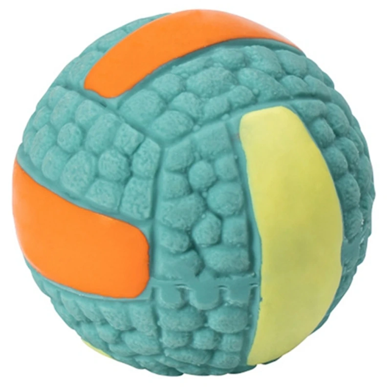 Dog Ball Toy Squeaky Latex Bouncy Puppy Teething Toy Dog Chew Soccer Ball For Training Dog Toy Rubber Volleyball Ball Chewing