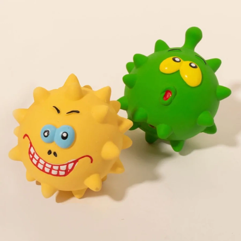 Cute Squeaky Pet Dog Interactive Chew Toy Puppy Bite Resistant Thorn Tooth Cleaning Toy Molar Chew Toys for Dogs Supplies