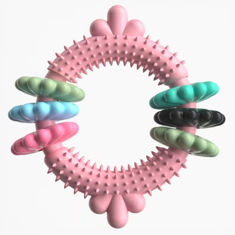 Chew Rings For Dogs Heavy Duty Strong Tough Chew Toy Rubber Puppy Teething Ring For Medium & Large Breed Aggressive Chewers