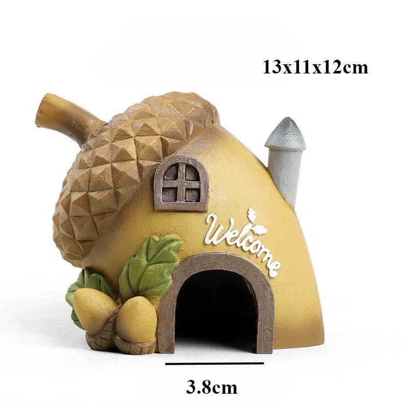 Mini Aquarium Decoration Fruit House Pineapple House Landscape Accessories Artificial Resin Crafts Fish Tank Fish Fry Decoration