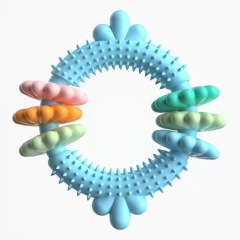 Chew Rings For Dogs Heavy Duty Strong Tough Chew Toy Rubber Puppy Teething Ring For Medium & Large Breed Aggressive Chewers