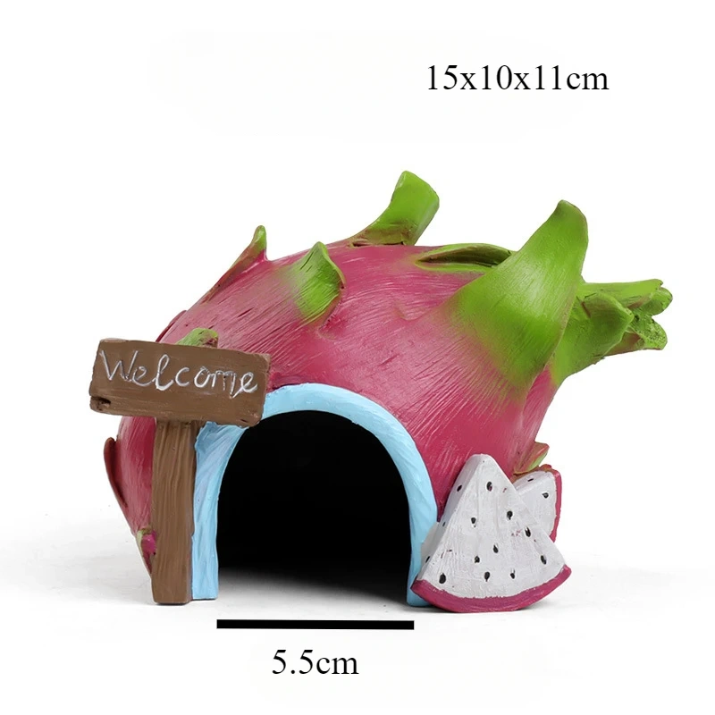 Mini Aquarium Decoration Fruit House Pineapple House Landscape Accessories Artificial Resin Crafts Fish Tank Fish Fry Decoration