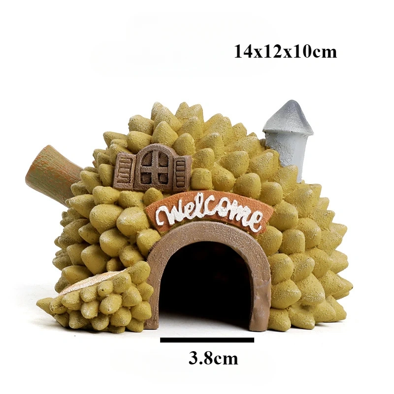 Mini Aquarium Decoration Fruit House Pineapple House Landscape Accessories Artificial Resin Crafts Fish Tank Fish Fry Decoration